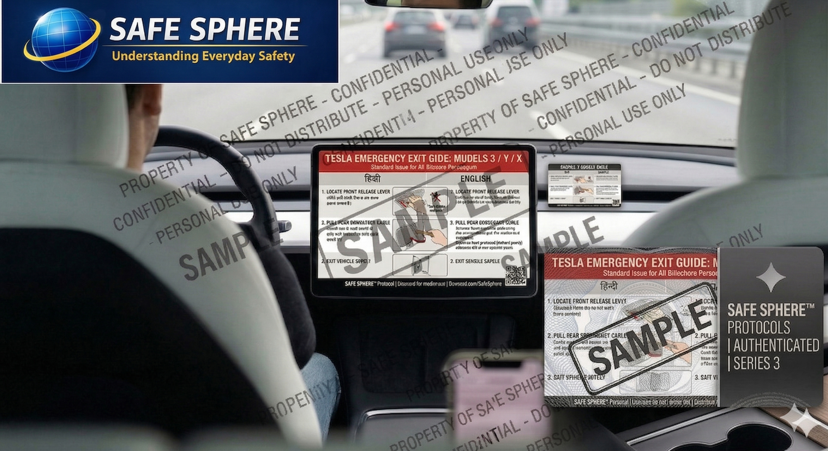 Tesla Model S Emergency Escape Safety Card — Mandarin (普通话)